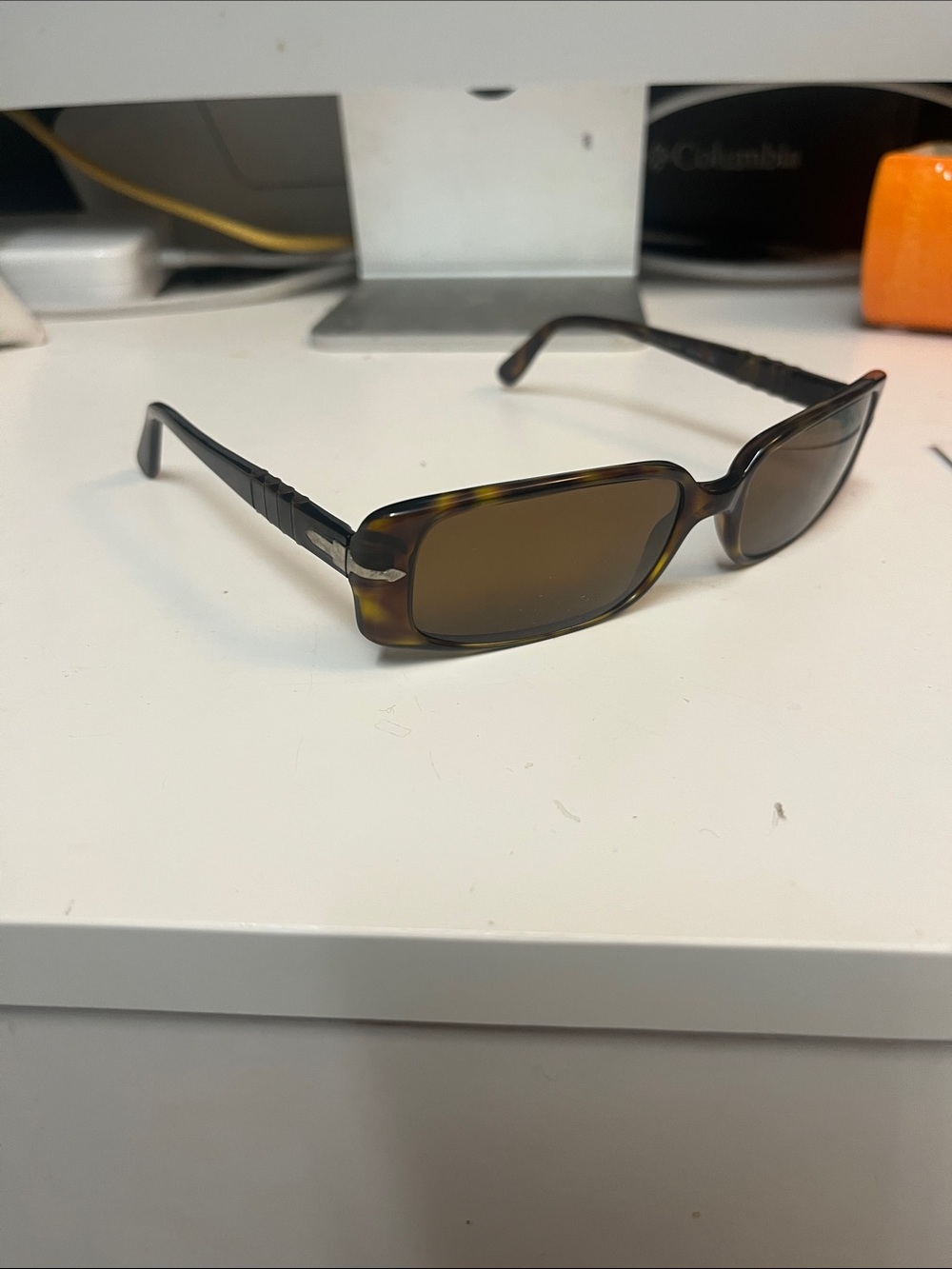 Persol Brown Tortoiseshell Rectangular Sunglasses model 2723s